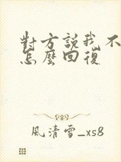 对方说我不理他怎么回复