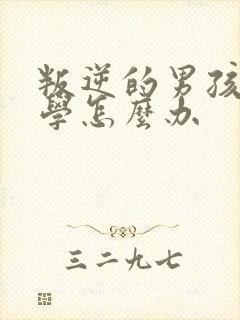 叛逆的男孩子厌学怎么办封面