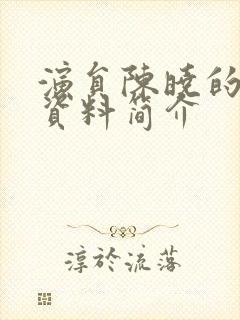 演员陈晓的个人资料简介