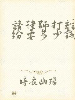 请律师打离婚纠纷要多少钱