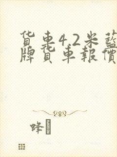 货车4.2米蓝牌货车报价封面