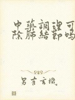 中药调理可以消除肺结节吗??