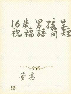 16岁男孩生日祝福语简短独特