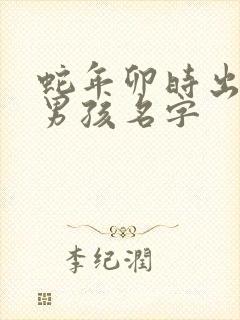 蛇年卯时出生的男孩名字