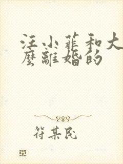 汪小菲和大s怎么离婚的