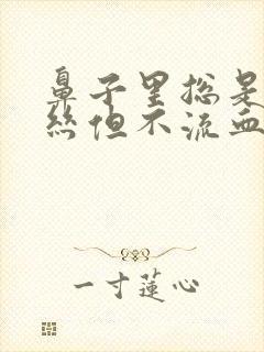 鼻子里总是有血丝但不流血封面