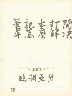 笔记本打开后黑屏怎么解决