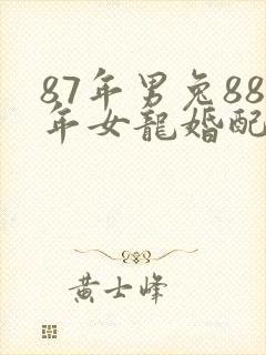 87年男兔88年女龙婚配好不好