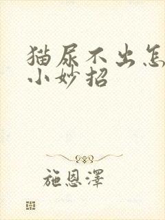 猫尿不出怎么办小妙招