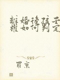 离婚后孩子抚养权如何判定