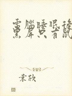 电脑睡眠后打开黑屏只有鼠标