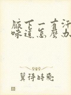 腋下一有汗就有味道怎么办