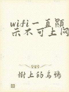 wifi一直显示不可上网