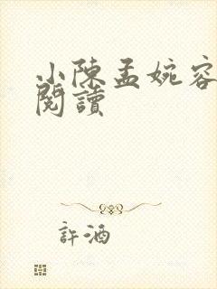 小陈孟婉容免费阅读