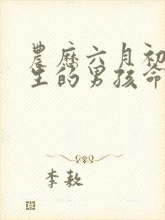 农历六月初一出生的男孩命运