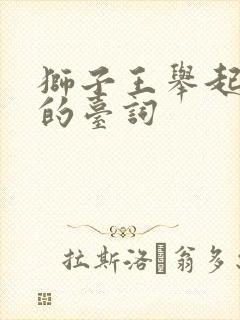 狮子王举起辛巴的台词