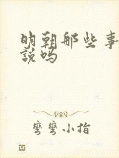 明朝那些事是小说吗