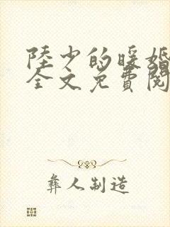 陆少的暖婚新妻全文免费阅读全文