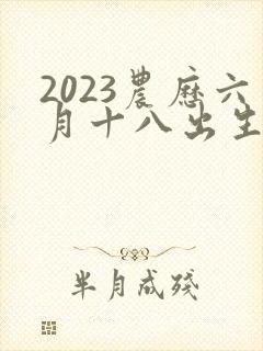 2023农历六月十八出生男孩命运