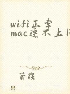 wifi正常 mac连不上网