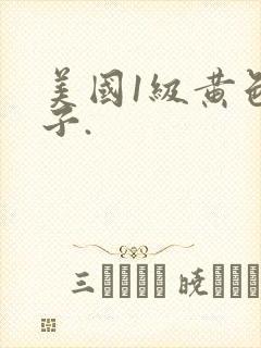 美国1级黄色片子.