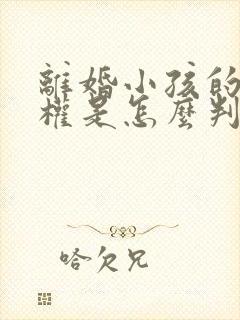 离婚小孩的抚养权是怎么判定的封面