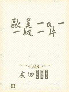 欧美一a 一片一级一片