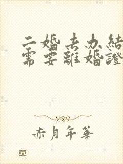 二婚去办结婚证需要离婚证吗