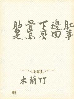 肋骨下边肚子疼是怎么回事