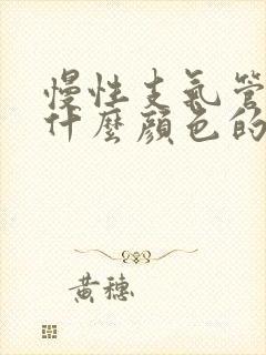 慢性支气管炎咳什么颜色的痰