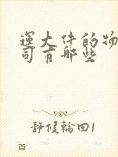 运大件的物流公司有哪些