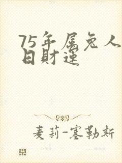 75年属兔人今日财运