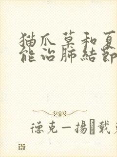 猫爪草和夏枯草能治肺结节吗能吃吗封面