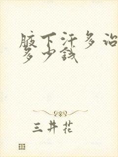 腋下汗多治疗要多少钱封面