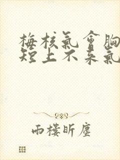 梅核气会胸闷气短上不来气吗封面