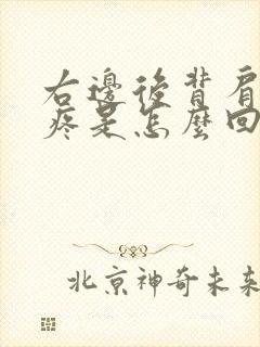 右边后背肩胛骨疼是怎么回事女性