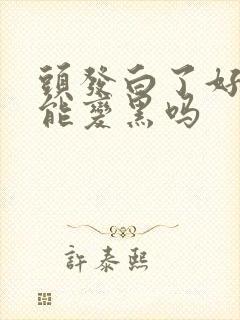 头发白了好多还能变黑吗封面