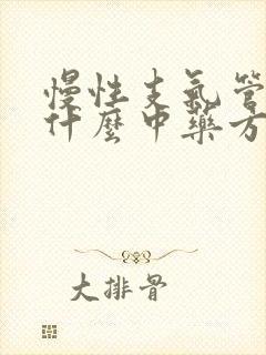 慢性支气管炎用什么中药方剂