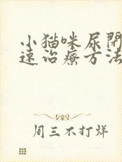 小猫咪尿闭的快速治疗方法