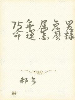 75年属兔男的命运怎么样封面