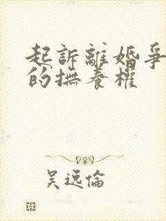 起诉离婚争取娃的抚养权