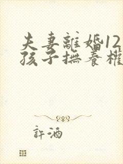 夫妻离婚12岁孩子抚养权怎么判定封面