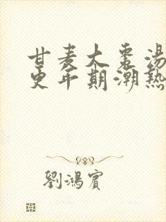 甘麦大枣汤治疗更年期潮热出汗封面