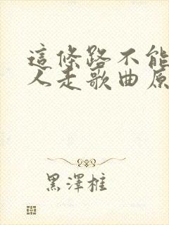 这条路不能一个人走歌曲原唱歌词