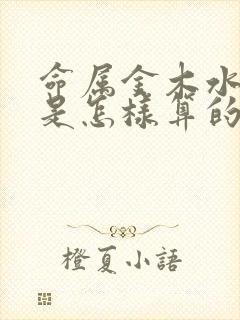 命属金木水火土是怎样算的