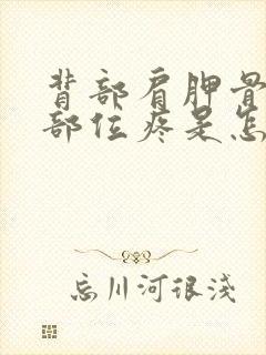 背部肩胛骨下面部位疼是怎么回事