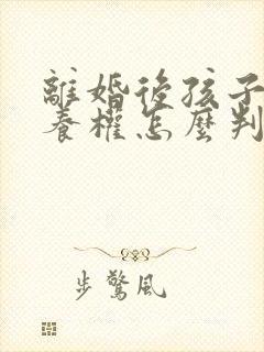 离婚后孩子的抚养权怎么判定