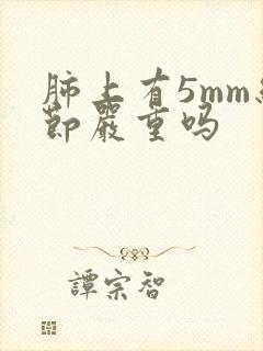 肺上有5mm结节严重吗