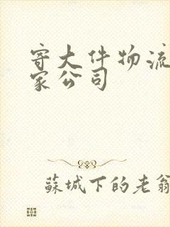 寄大件物流选哪家公司