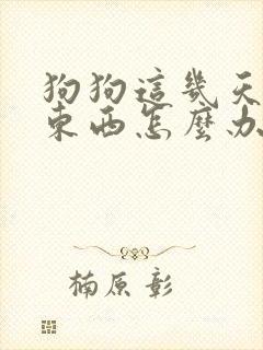 狗狗这几天不吃东西怎么办封面